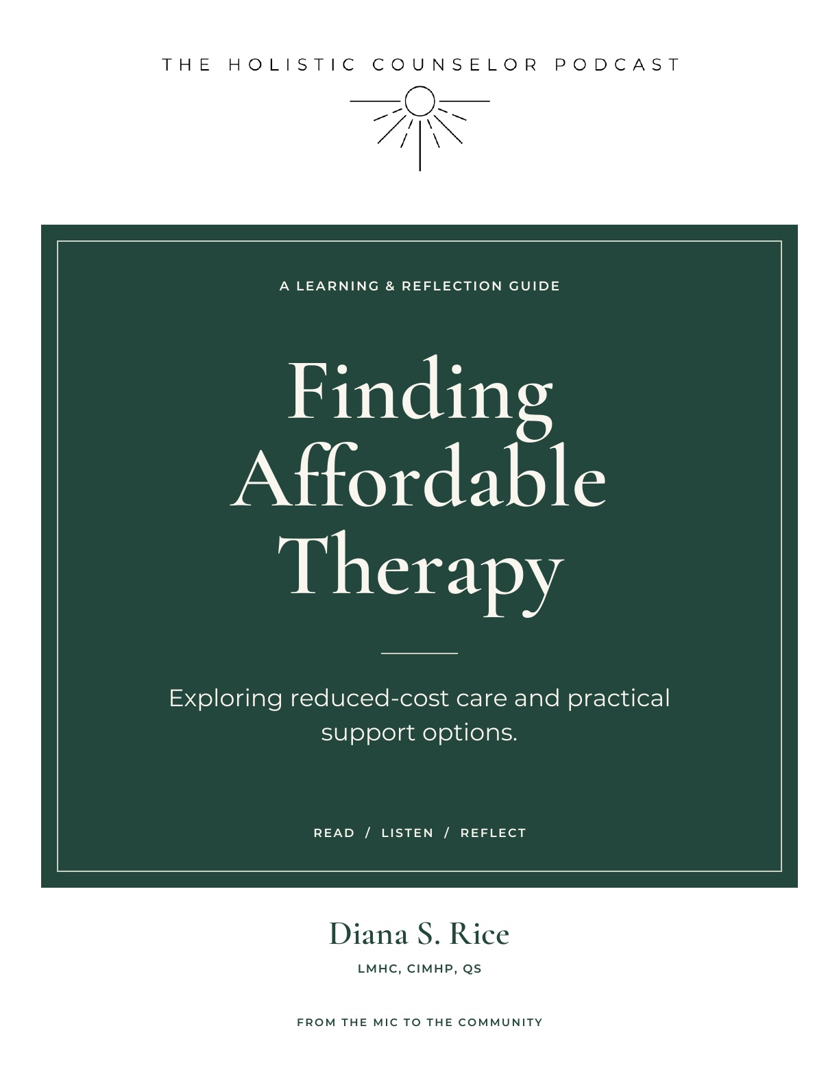 Booklet cover: Finding Affordable Therapy