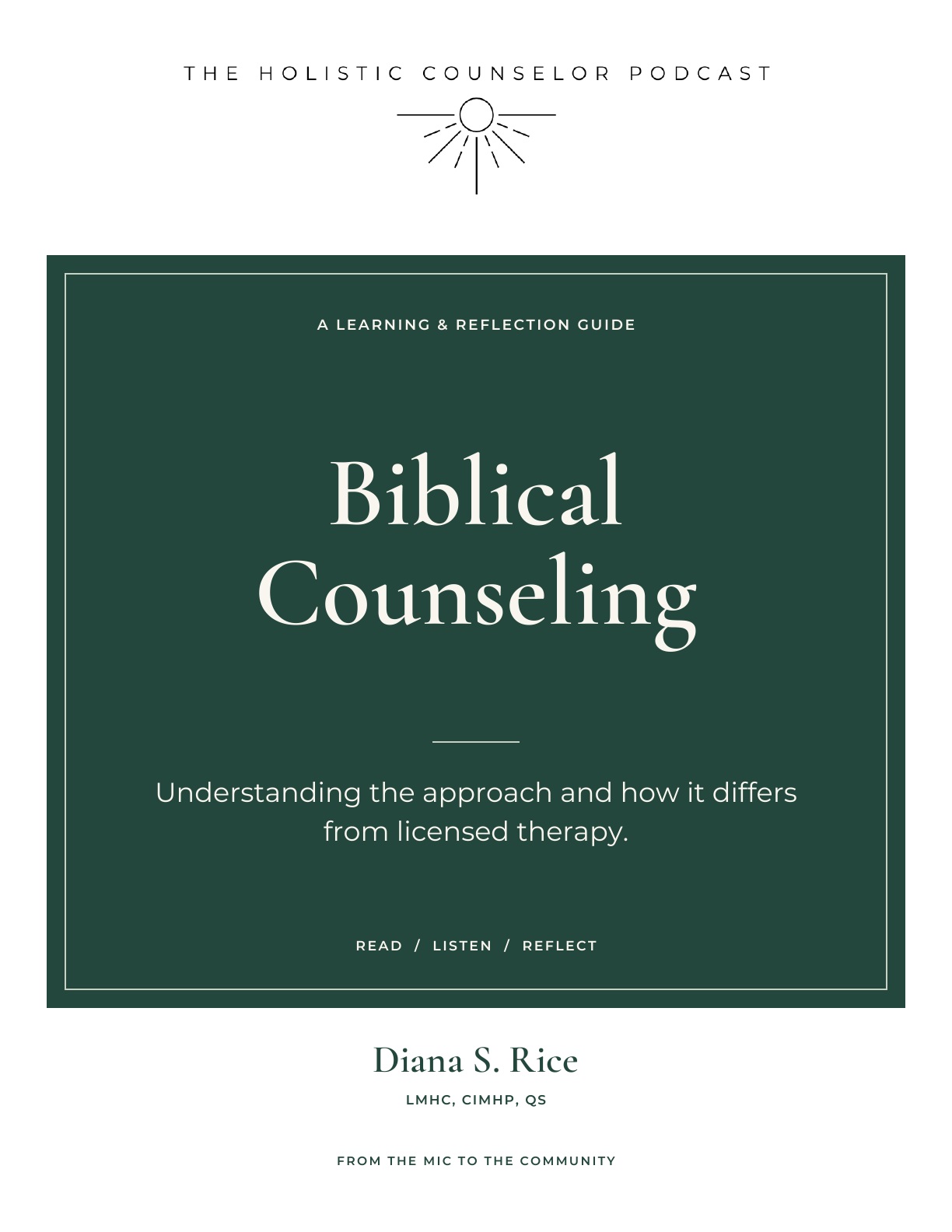 Booklet cover: Biblical Counseling