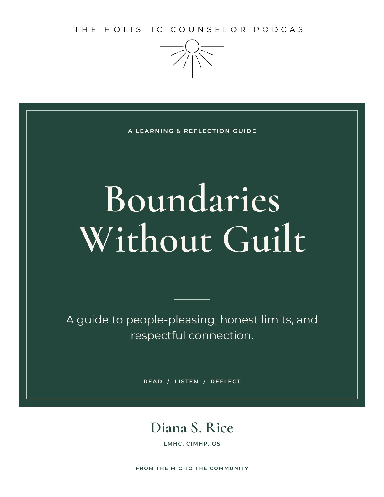 Booklet cover: Boundaries Without Guilt