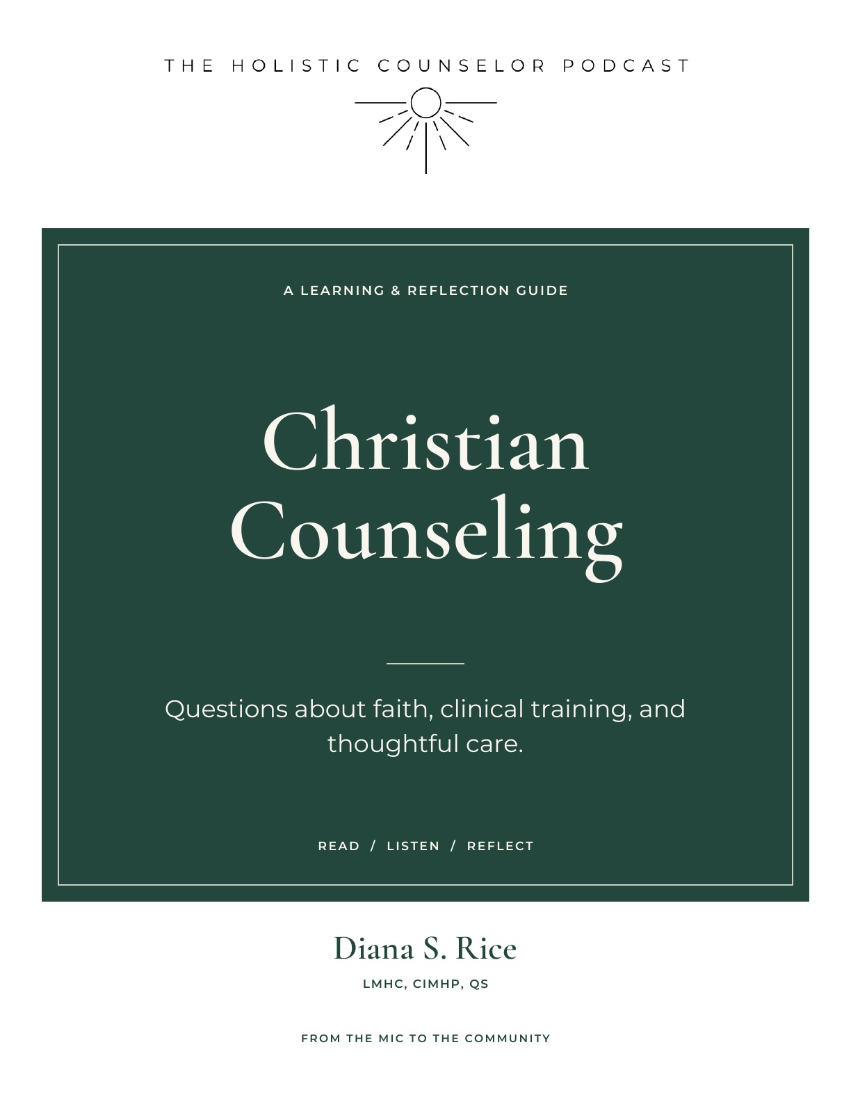 Booklet cover: Christian Counseling