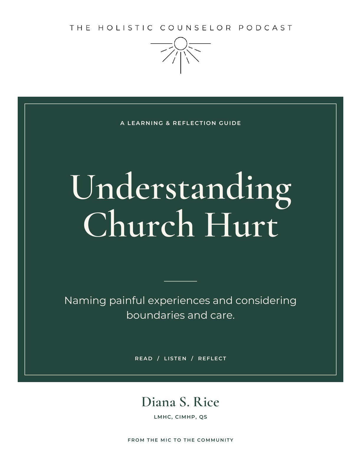 Booklet cover: Understanding Church Hurt