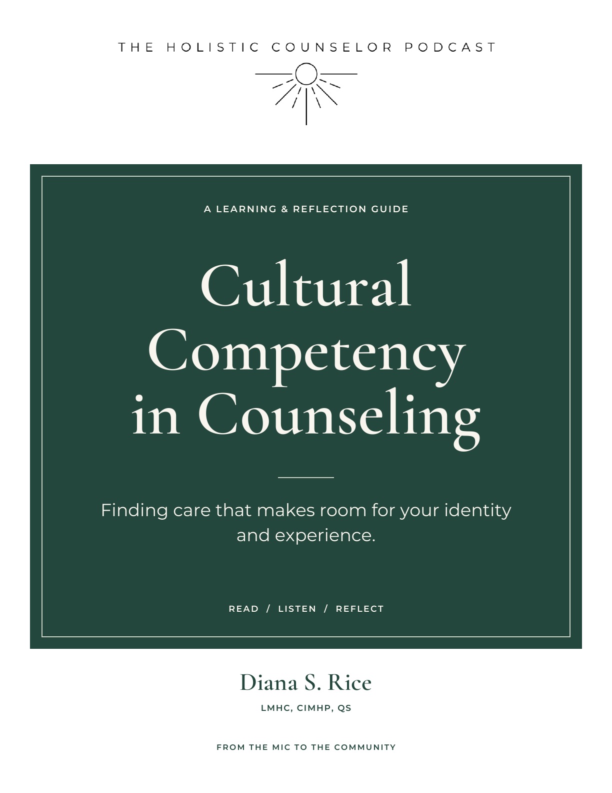 Booklet cover: Cultural Competency in Counseling