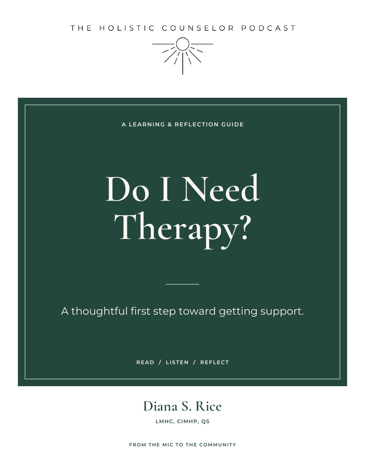 Booklet cover: Do I Need Therapy?