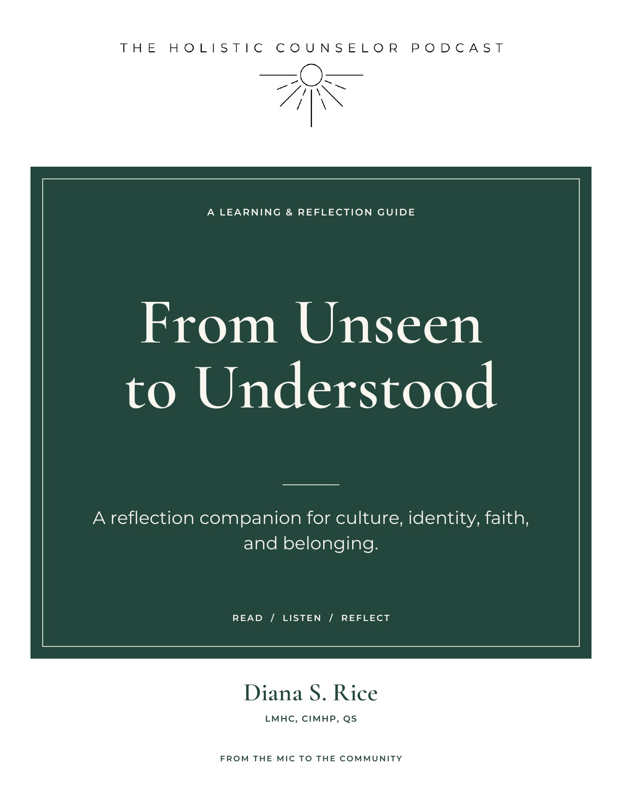 Booklet cover: From Unseen to Understood