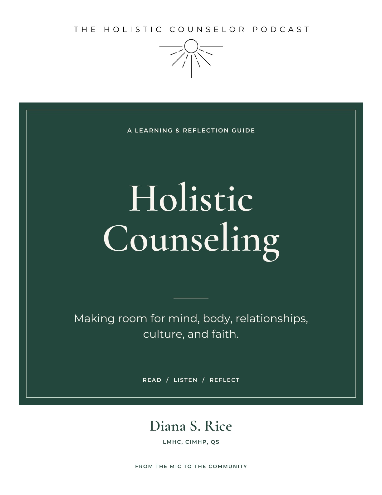 Booklet cover: Holistic Counseling