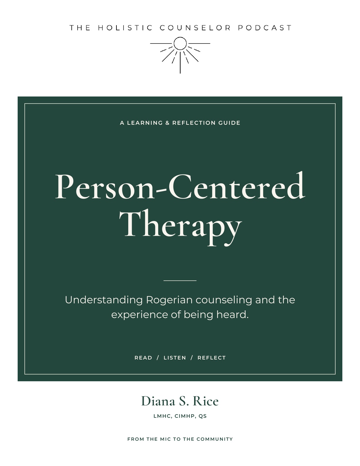 Booklet cover: Person-Centered Therapy