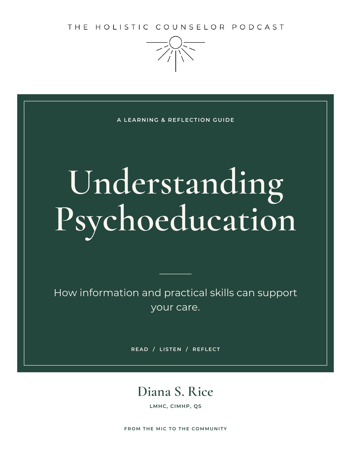 Booklet cover: Understanding Psychoeducation
