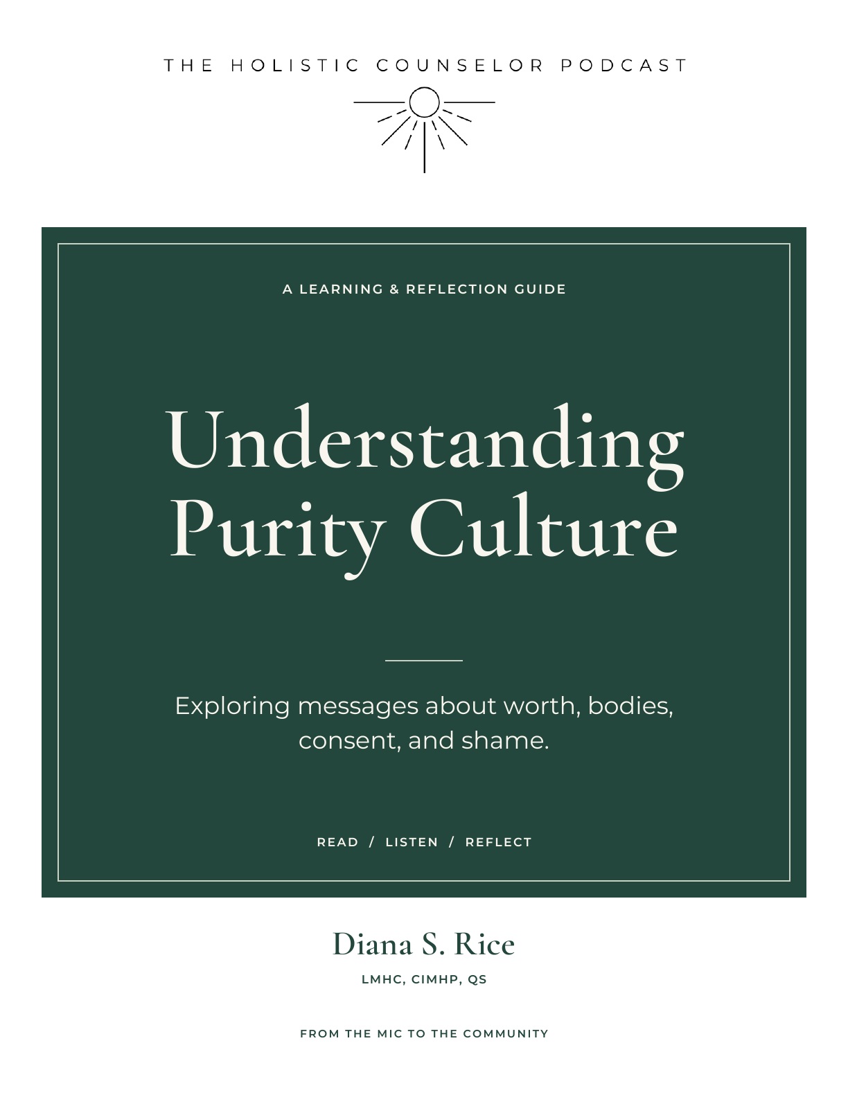 Booklet cover: Understanding Purity Culture