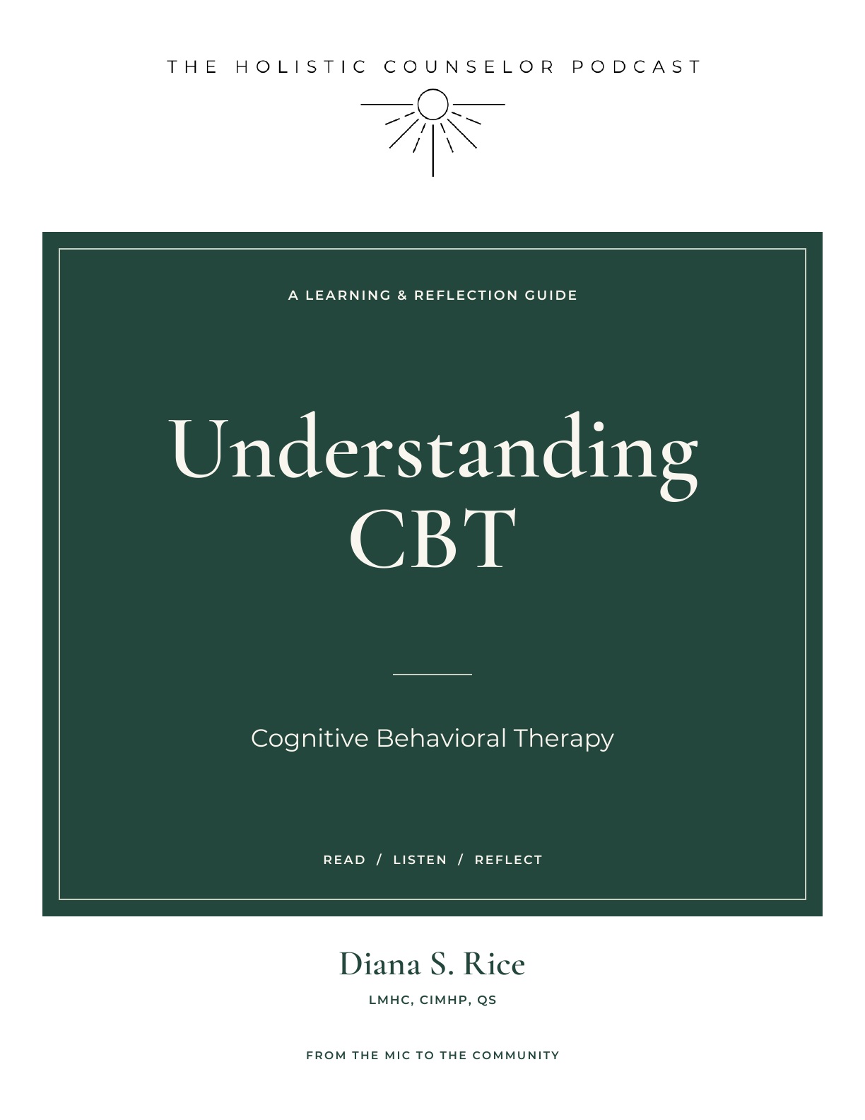 Booklet cover: Understanding CBT