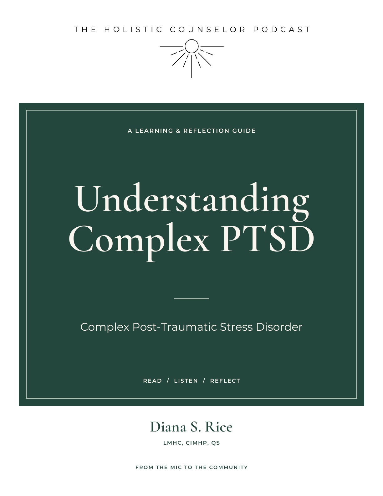 Booklet cover: Understanding Complex PTSD