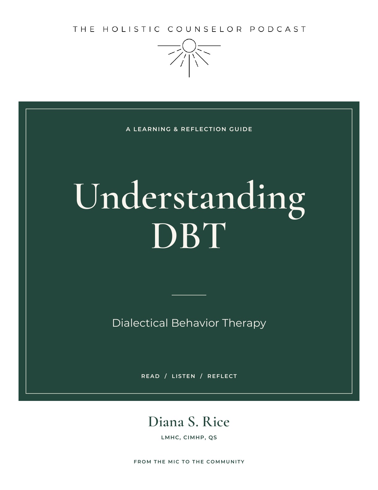 Booklet cover: Understanding DBT